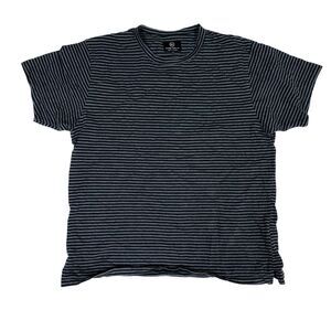Foreign Rider Co. Gray Striped Tee Shirt T-Shirt Size 4 Made in Canada Casual